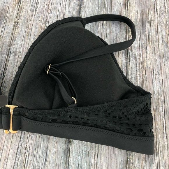 Adore Me Haukea Black Lace Triangle Bikini Top NWT size L - Picture 6 of 10